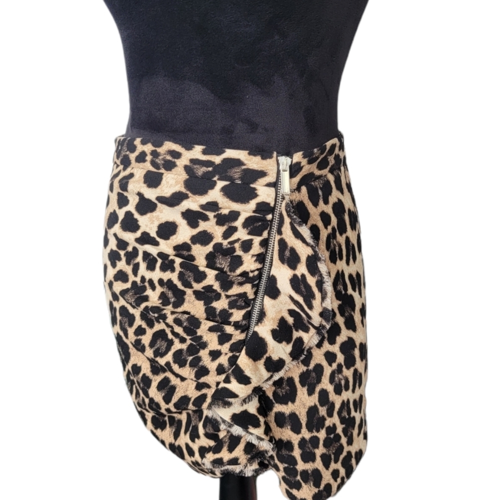 Zara Basic Collection Ruffle Trim Leopard Print M… - image 4